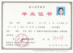 华中农业大学毕业证图片